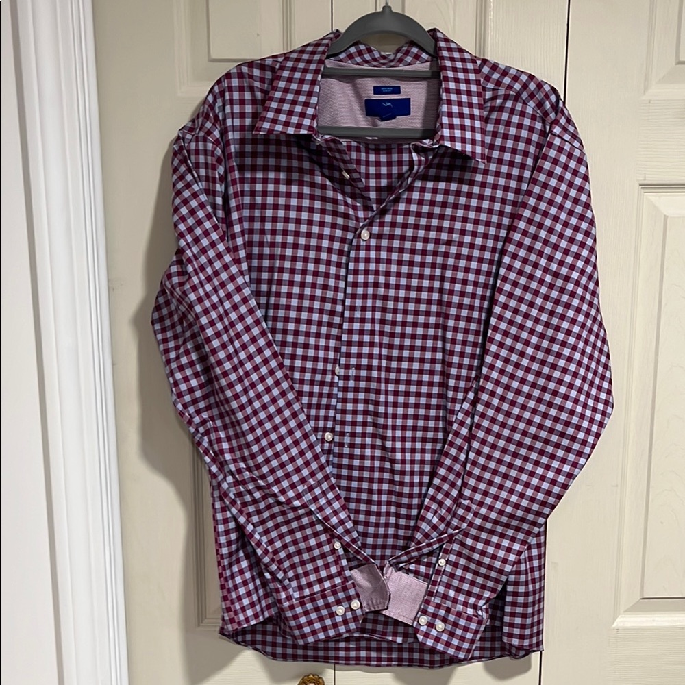 Egara Men's Checkered Shirt - Red and White